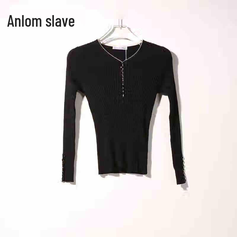 Anlom Women's Casual Long Sleeve Round Neck Knit Top