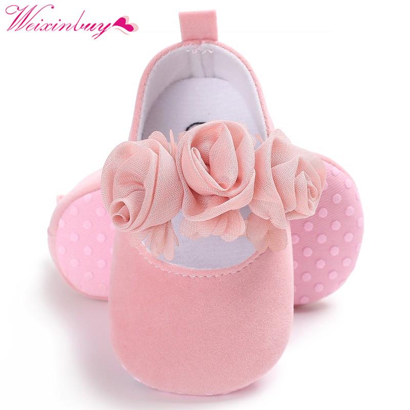 

Детская обувь Обувь для кроватки новорожденных девочек Мягкая подошва Prewalker Противоскользящие кроссовки 13-18 Months розовый