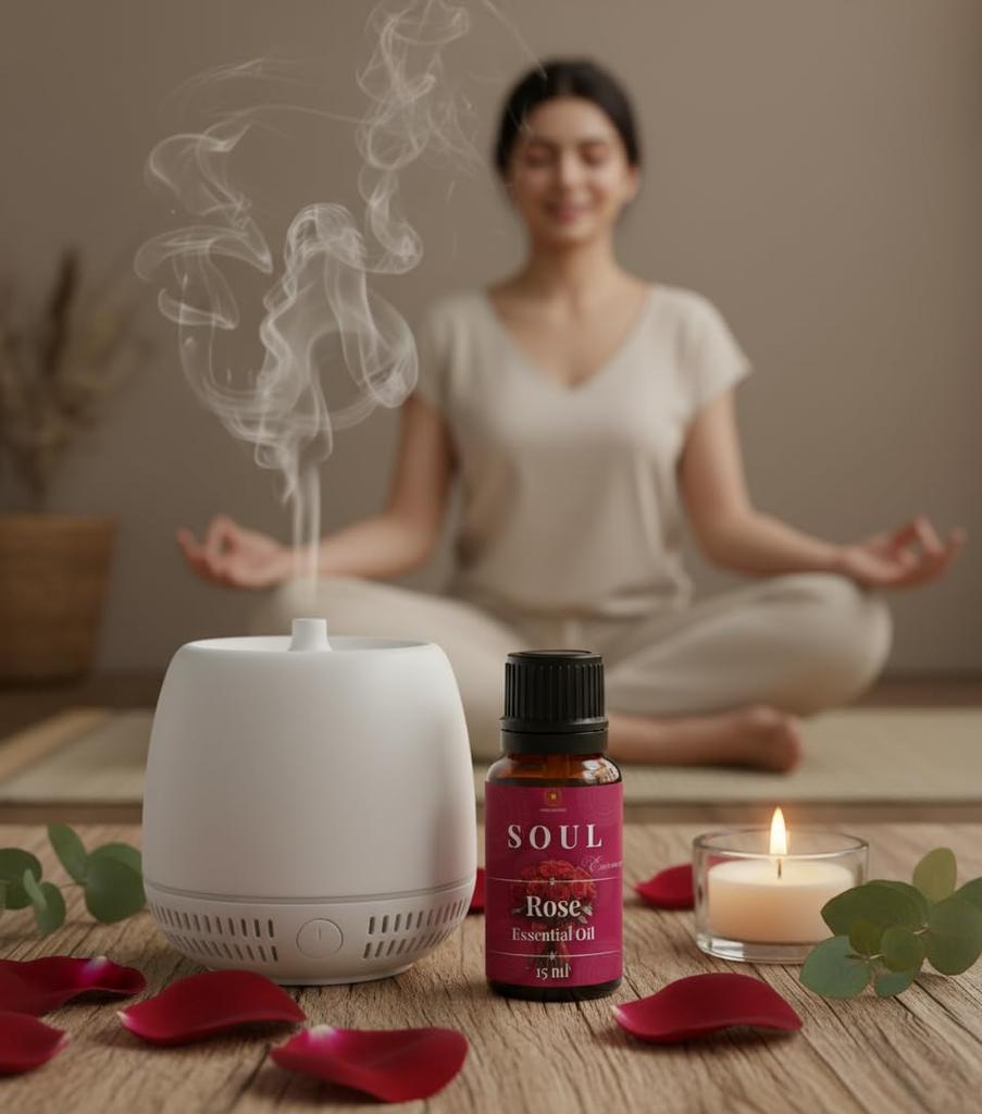 SOUL Rose Essential Oil | Ultra Premium Grade | Yoga, Meditation, Aromatherapy & Stress Relief | 100% Pure & Natural | GMP & ISO 9001 Certif