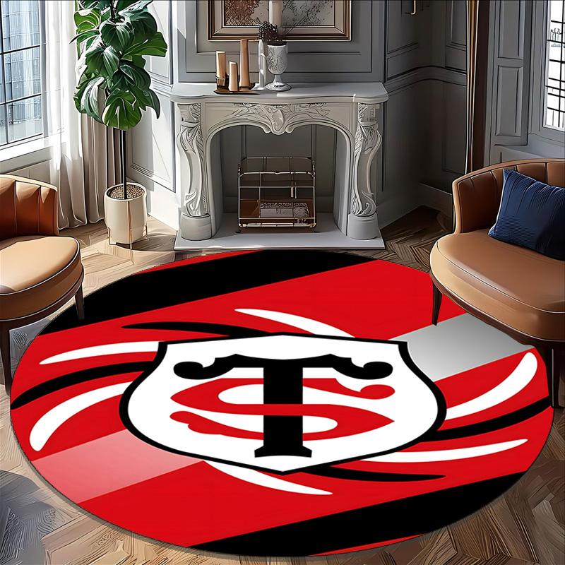 1 pezzo Squadra di Calcio (65) Tappeto Rotondo Stampato Tappeto Rotondo per Sedia Adatto per Camera da Letto Soggiorno Tappeto Decorativo per la Casa