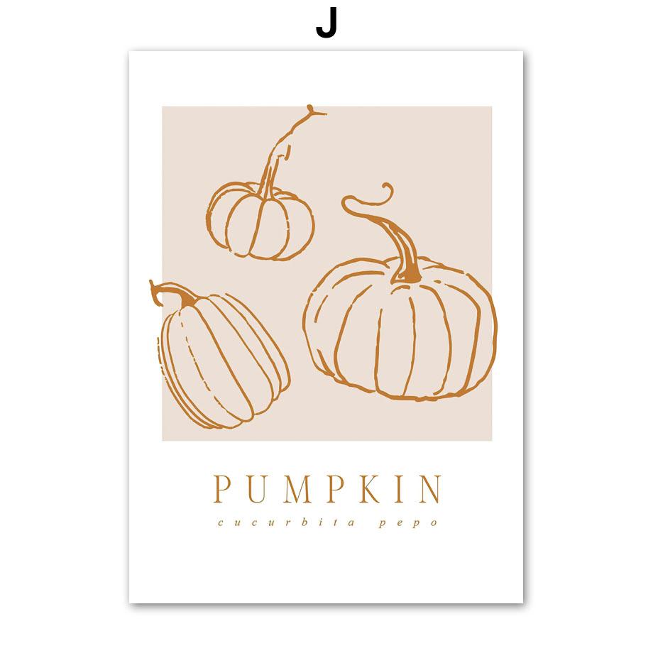 Wall Art Canvas Painting Tree Leaves Pumpkin Rabbit Village Autumn Nordic Posters And Prints Wall Pictures For Living Roon Decor