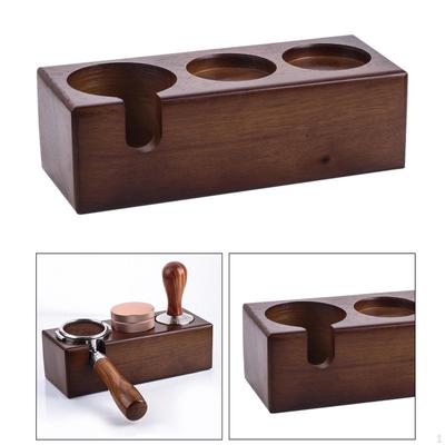 Beech Wood Manual Coffee Tamper Holder Bracket Station Tamping Tool Stand Rustic Barista Tools for ,