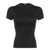 Round Neck Pullover, Slim Short Sleeves Round Neck Sexy Sexy Silm Short Sleeve