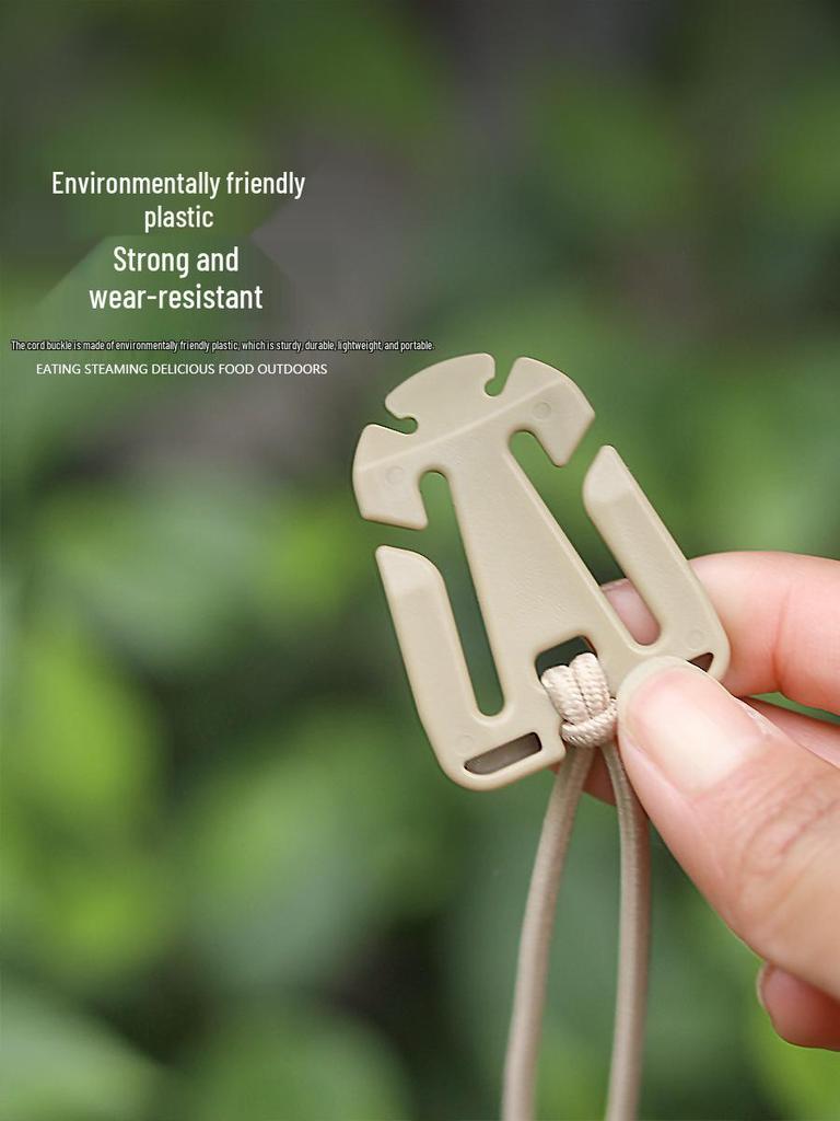 MOLLE System Elastic Rope Hook & Triangle Tie Buckle - Cord Winder & Webbing Organizer Clip.