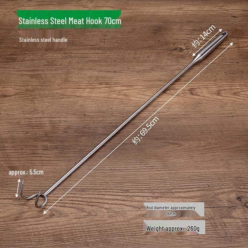 Stainless Steel Braised Meat Hook with Knife Handle - High Temperature Resistant for Kitchen Use