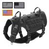 Nylon Tactical Dog Harness Military Dogs Vest Durable Pet Training Harnesses with Flags for Medium Large Dogs Golden Retriever