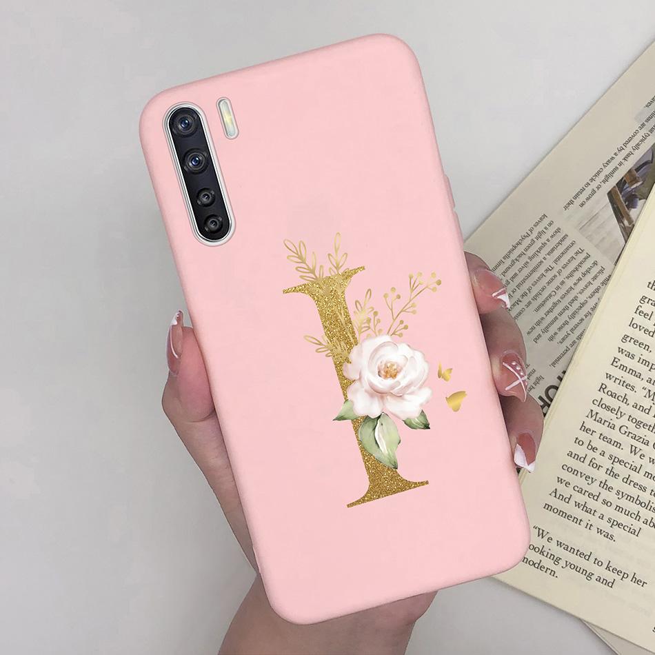 For OPPO A91 F15 Reno3 Phone Case Couple A-Z 26Letter Anti Drop Soft Silicone Matte Back Cover For OPPO A 91 F 15 Reno 3 Bumper