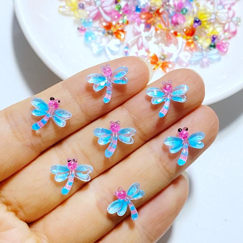 50Pcs New Cute Mini 11*12mm The Small Dragonfly Flat Back Resin Cabochons Scrapbooking DIY Jewelry Craft Decoration Accessorie