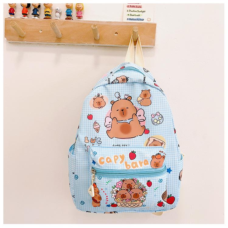 SchulranzenKapibara niedlicher Cartoon-Rucksack für Jungen und Mädchen lässig vielseitig Trend klein