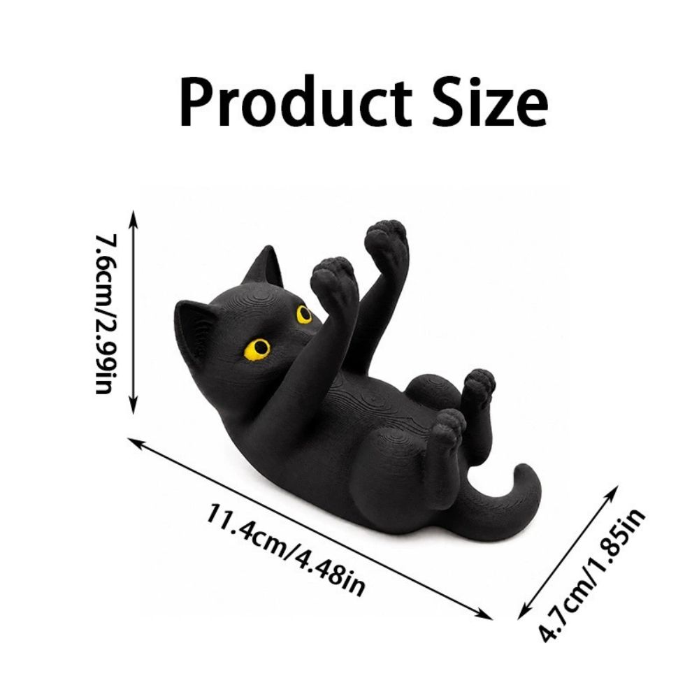 Kitten-Shaped 3D Printed Phone Stand Black Cat Desktop Phone Holder Home Study Bedroom