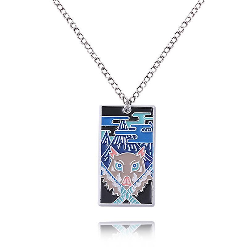 Demon Slayer Anime Pendant Necklace Tanjiro Hashira Metal Drip Oil Cartoon Accessory Cross Border Jewelry Supply