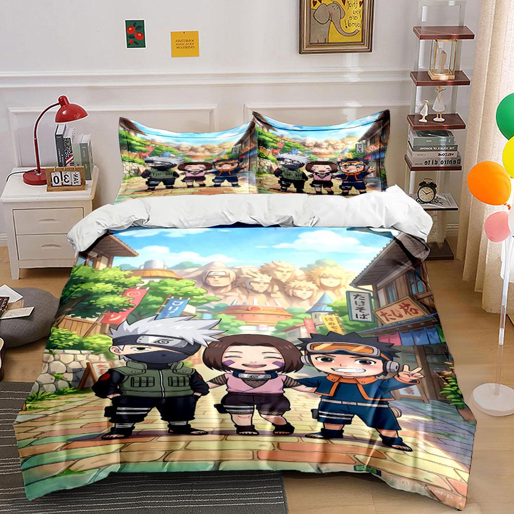 

Characters and village background. Bedding sets Duvet cover sets Duvet covers Pillowcases(1 * Duvet Cover 2 * Pillowcases, without duvet insert) 135x200cm
