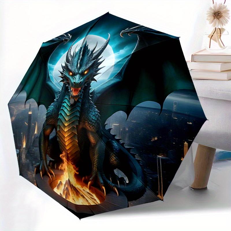 1pc Dragon Guardian Automatic, Cute Cartoon Pattern, Portable Outdoor Umbrella, Perfect, Holiday Gift for fans.A022