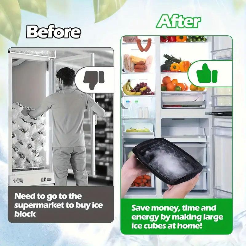 Extra velké formy na ledové kostky, 4ks Velké formy na výrobu ledových kostek Ledové cihly, opakovaně použitelný silikonový zásobník na velké kostky ledu