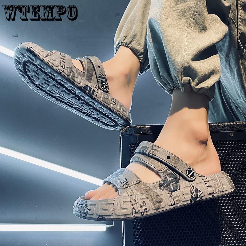WTEMPO Pánské letní sandály Měkká podrážka Nazouváky Venkovní Dírkované Plážové boty Domácí pantofle Nositelné Protiskluzové Turistické boty