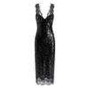 Women's 2026 Summer Lace Patchwork Sequin V-Neck Evening Gown