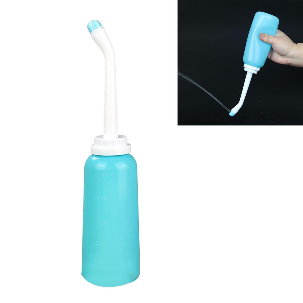 Bidet Portatile da 500 ml Portatile Manuale Resistente alle Alte Temperature Lavatrice Donna Spruzzatore Bidet per Cura Personale Pulizia Blu