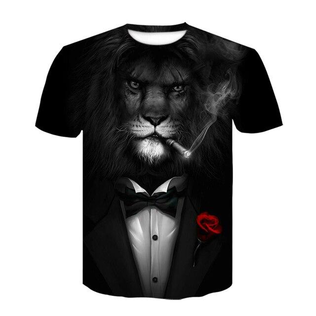 Fashion 3d T-shirt Animal Lion Shirt Camiseta 3d T Shirt Men Funny T Shirts Mens Clothing Casual Fitness TeeTop Tiger Tshirt
