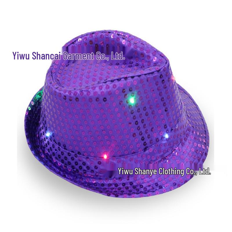 Children's LED Sequin Jazz Fedora - Glowing Performance Hat