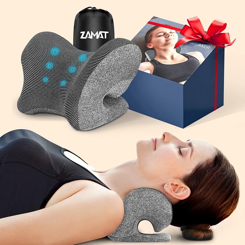 

ZAMAT Neck and Shoulder Relaxer w/Magnetic Therapy Pillowcase, Neck Stretcher Chiropractic Pillows for Pain Relief, Cervical Traction Device for серый