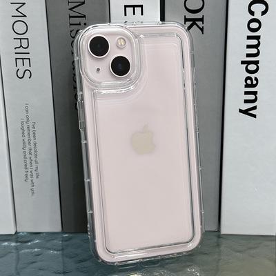 Transparent Airbag Phone Case For iPhone 15 14 13 11 12 Pro Max XR XS X 6 6s 7 8 14 15 Plus SE Silicone Shockproof Bumper Cover