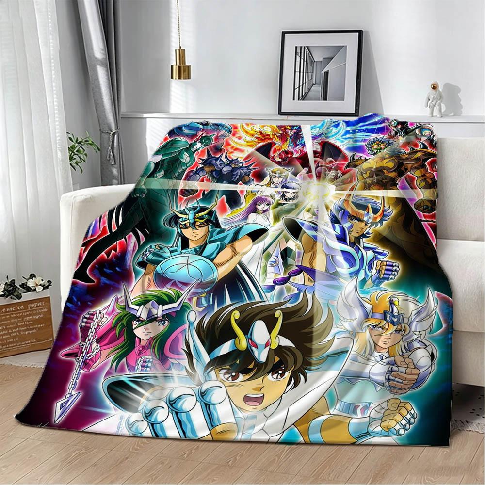 3D S-Saint S-Seiya Japan Anime Cartoon Flannel Blanket Soft Throw Blanket Art For Home Decor Bedroom Bed Sofa Picnic Fans Gifts