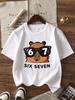 Lustiges SIX SEVEN Capybara Grafik T-Shirt Kinder Cartoon 6 7 Nummernaufdruck Cooler Stil T-Shirt Sommer Streetwear Oberteil für Mädchen Jungen