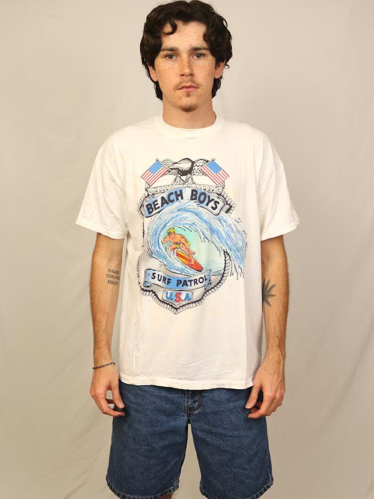 

Vintage 80S The Beach Boys Surf Patrol Catch A Wave T-ShirtGraphic Band Tee Unisex T-Shirt XXXXL