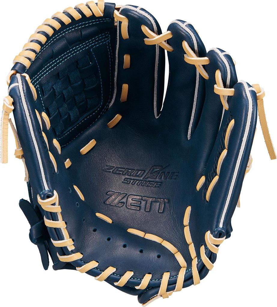 ZETT Youth Baseball Softball Zero One for Pitchers and Size Navy x Pastel Brown BJGB71530F Glove, Stage, Infielders, Left-Handed Throwers, L, (2932),