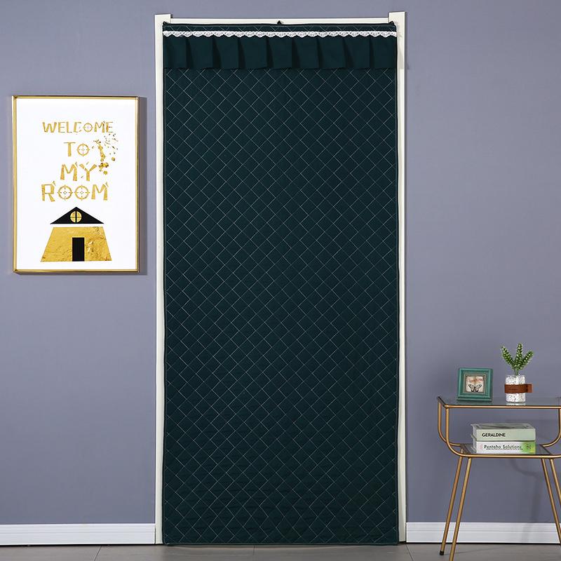 1 Pcs Winter Quilted Design Door Curtain Thick Windproof Cold-proof Thermal Door Curtain Keep Warm Door Screen Easy Installation