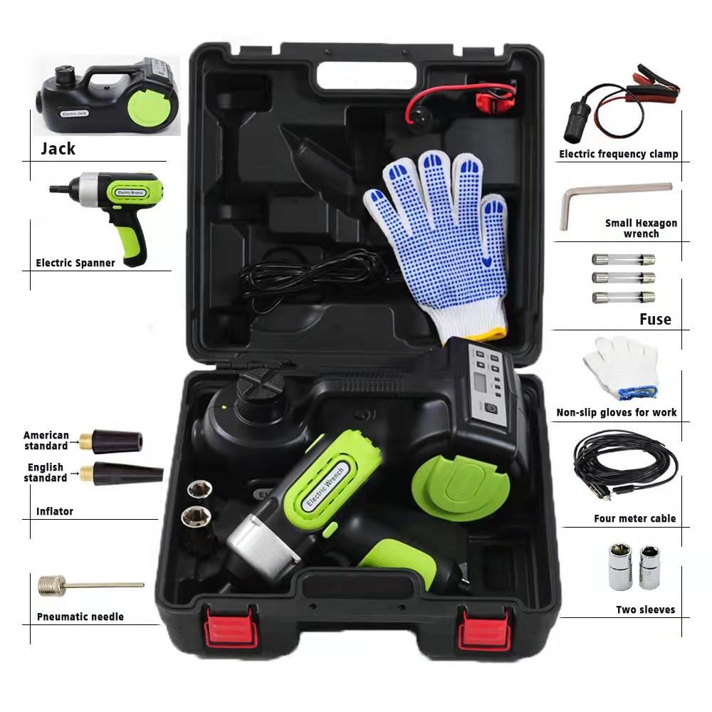 SUV Truck Emergency Equipment Car Repair Tool Set Electric Jack 12V 5 Tons Electric Wrench Jack Kit