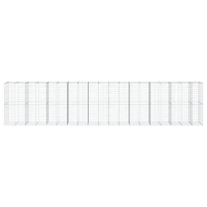 VidaXL Panier gabion avec couvercle 950x100x200 cm fer galvanisé, mur en gabion, mur de soutènement en gabion, clôture en 3295242