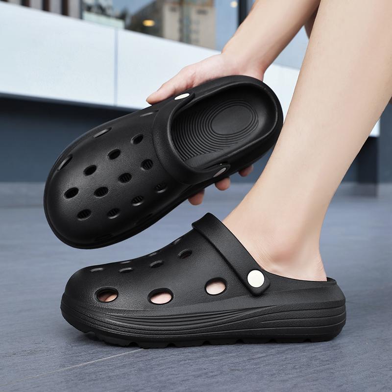 Fashion Men's Sandals Slippers for Men Shoes for Men Flat Sandals Hole Shoes Non-Slip Thick Bottom Indoor and Outdoor Wear-resistant New