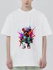 Black T Shirt with Colorful Bear Graphic Print for Casual Wear