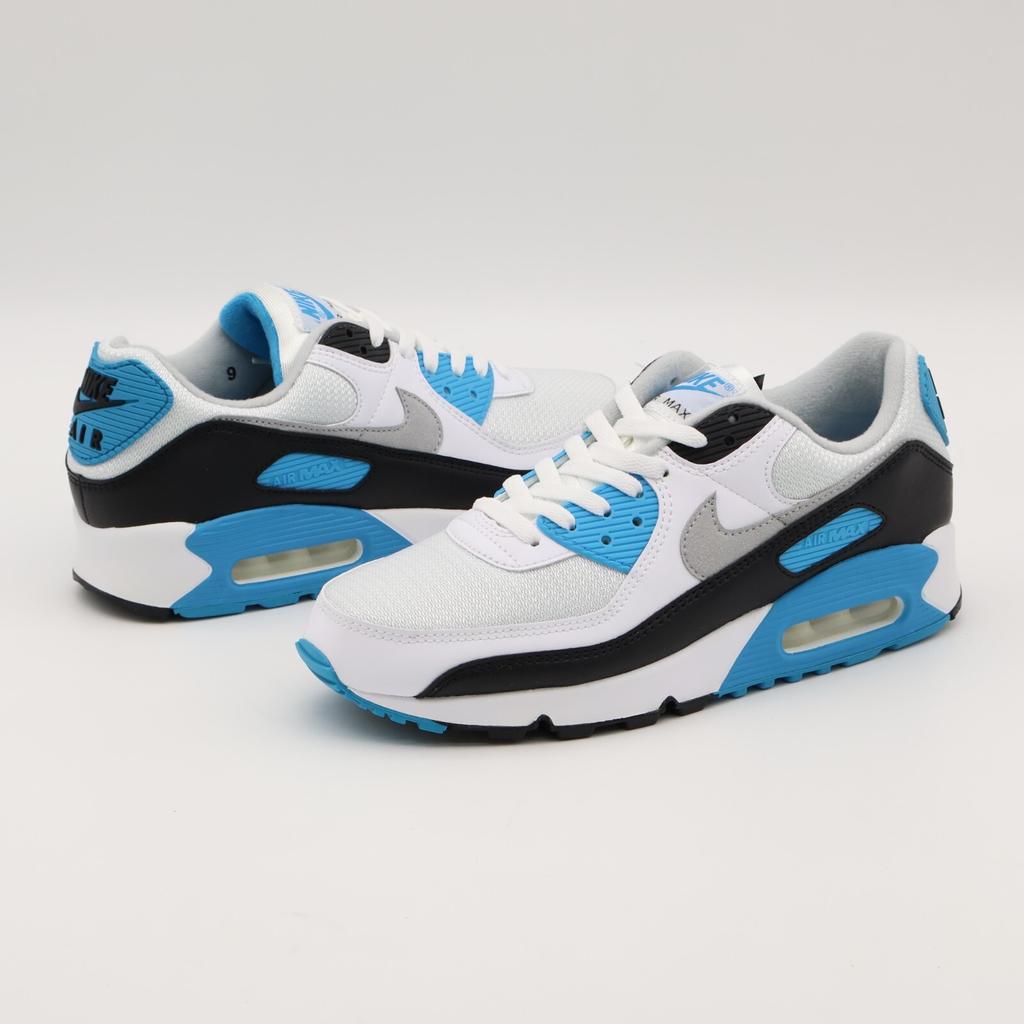 CJ6779-100 Nike Air Max 90 Azul Láser Negro Blanco Gris Niebla Cian Cielo (de los hombres)
