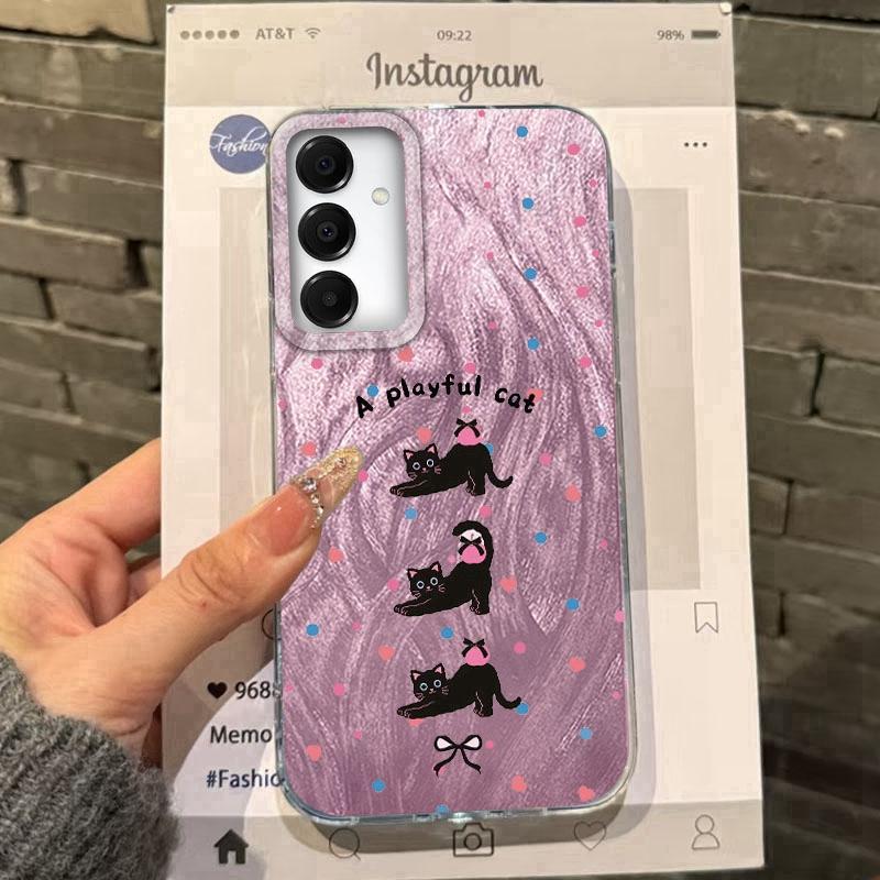 Butterfly Cat Case For iPhone 16 Pro Max Samsung A56 A16 A17 S25 FE Xiaomi Redmi Note 14 13 Pro 14C A5 Huawei Honor 400 200 Lite Pro Shockproof Cover