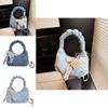 Urban Minimalist Pu Clutch Bag With Chain Shoulder Strap And Pleated Handle For Daily Use