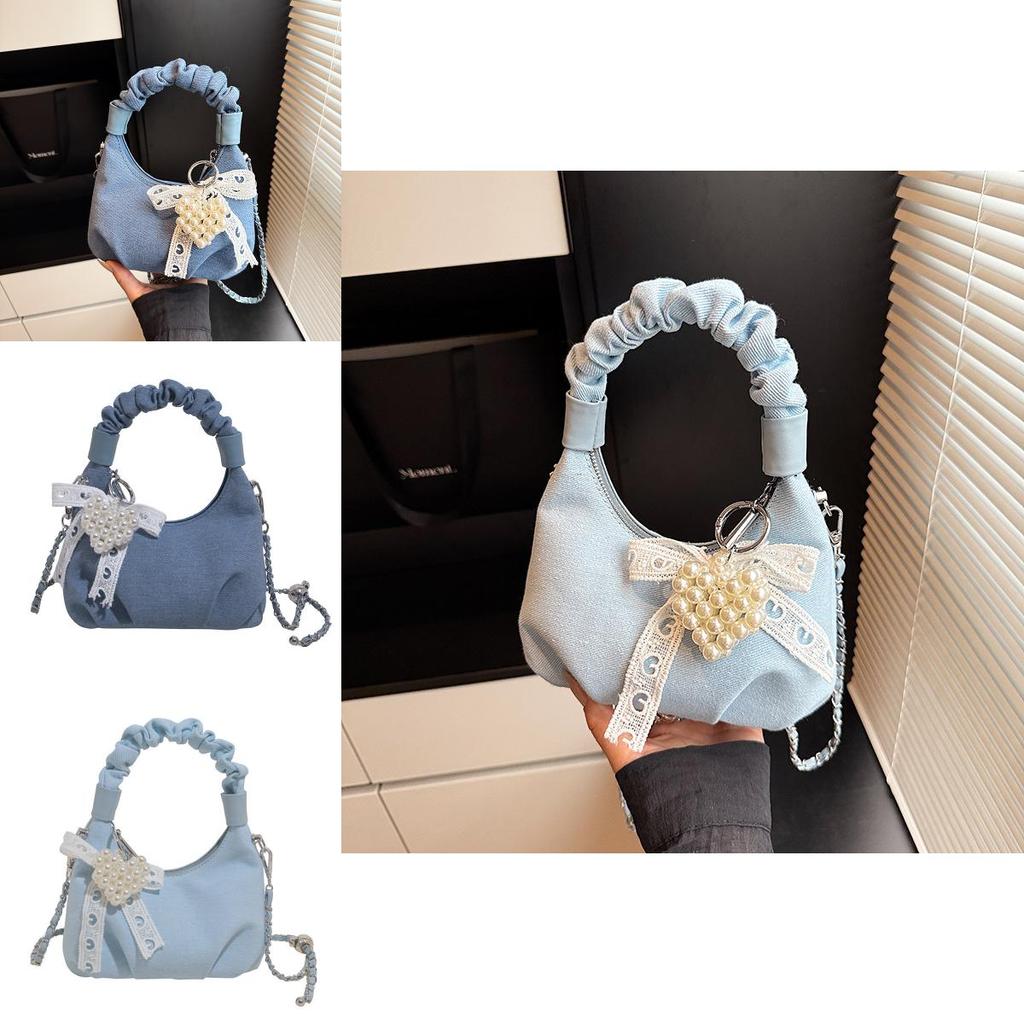 Urban Minimalist Pu Clutch Bag With Chain Shoulder Strap And Pleated Handle For Daily Use