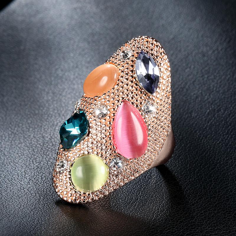 SIMJOO Fashionable Color Opal Ring Jewelry