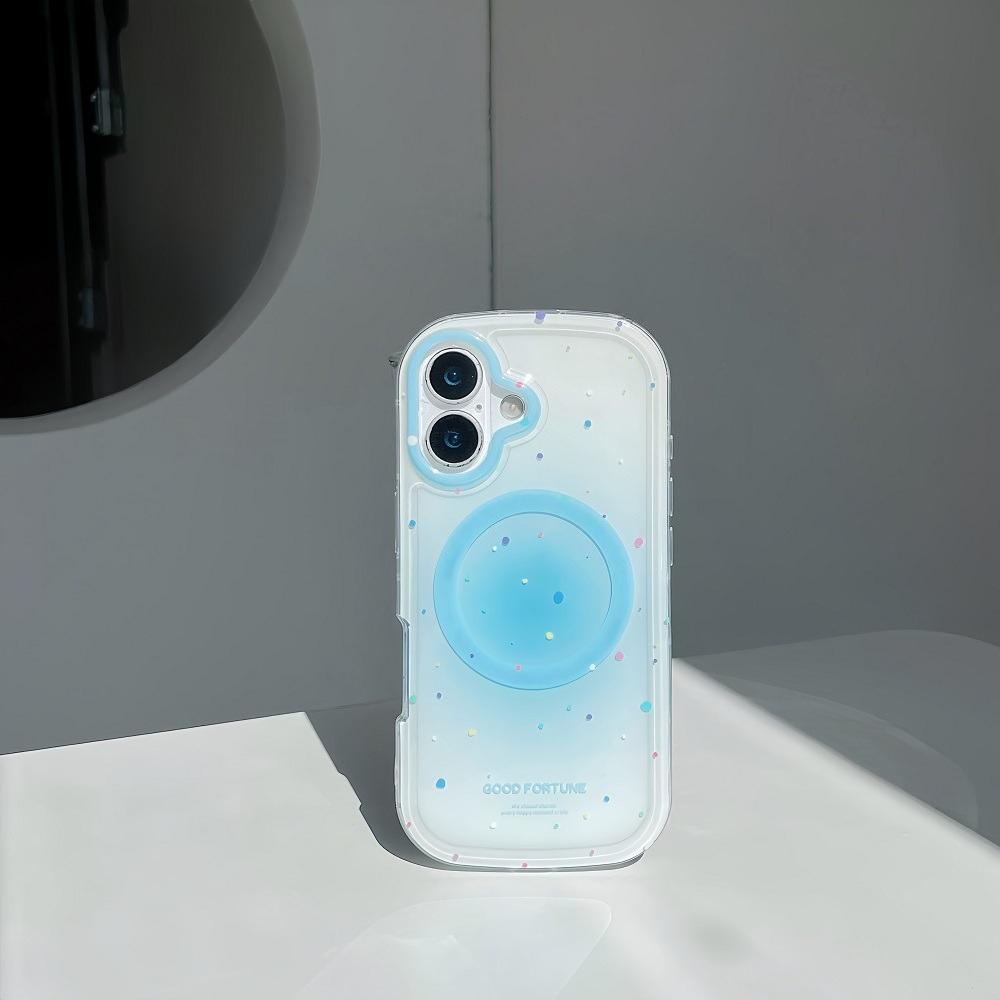 Korean Cute For Magsafe Splashed Ink Phone Case For iPhone 17 16 15 14 13 Pro Max Anti-Fall Shockproof Protective Soft Cover