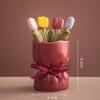 Creative and Cute Flowers Tulip Stainless Steel Fruit Fork Cutlery Fork Cartoon Bouquet Storage Set Food Decoration