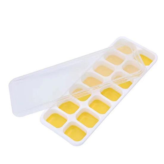 Silicone Refrigerator Ice Cube Trays with Lid BPA Free Large Square Ice Cube Tray Easy Release Stackable Ice Tray