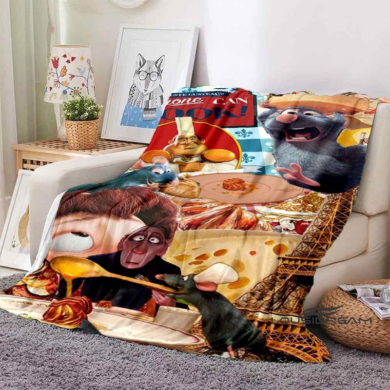 Coperta in flanella del cartone animato Ratatouille, calda e morbida per la primavera, adatta sia per uomini che per donne, bellissima coperta per il soggiorno,