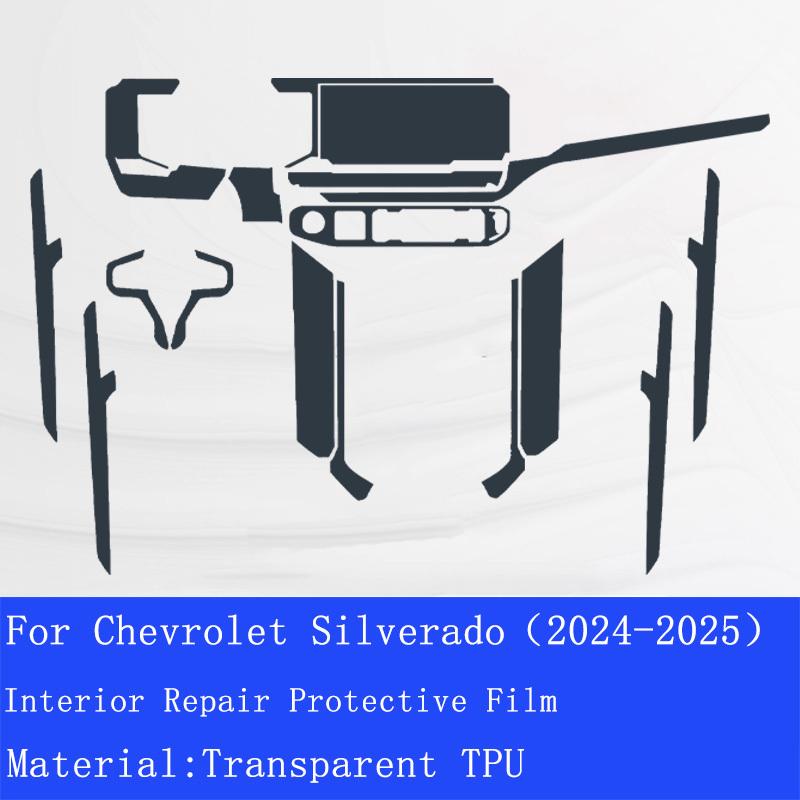 For Chevrolet Silverado 2024 2025 Car Interior Dashboard Navigation TPU trcument Protective Transparent condition Accessories