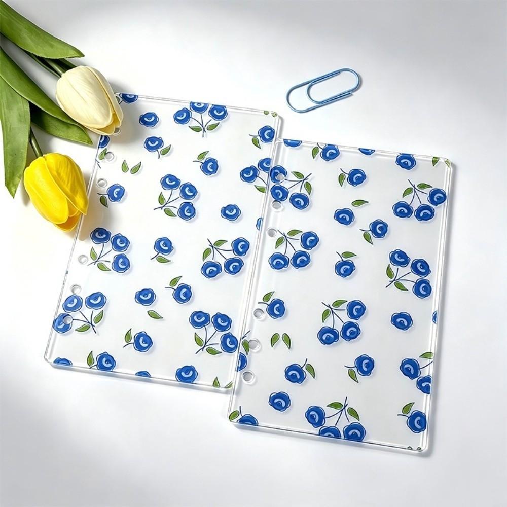 Floral Print Loose Leaf Notebook Transparent Handmade Scrapbook  School Office Supplies