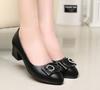 Fashion Shoes For Woman 2024 Luxury Leather Casual With Medium Heels Women's Summer Footwear Square E Discount Slip On Sale Chic Point A