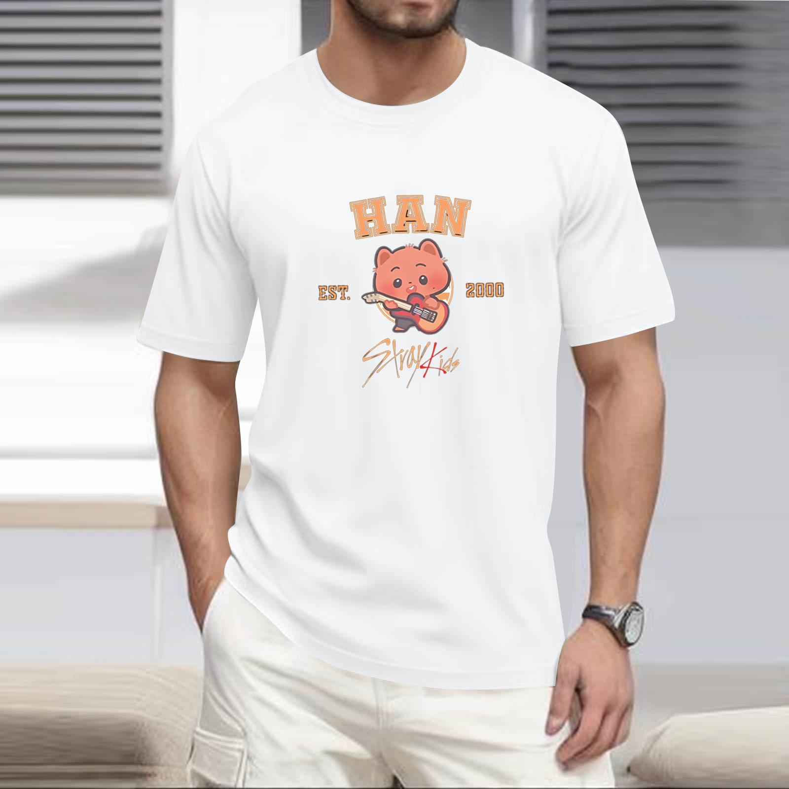 

Men S Fashionable T-Shirt, Street Casual Short Sleeved Clothing XL білий