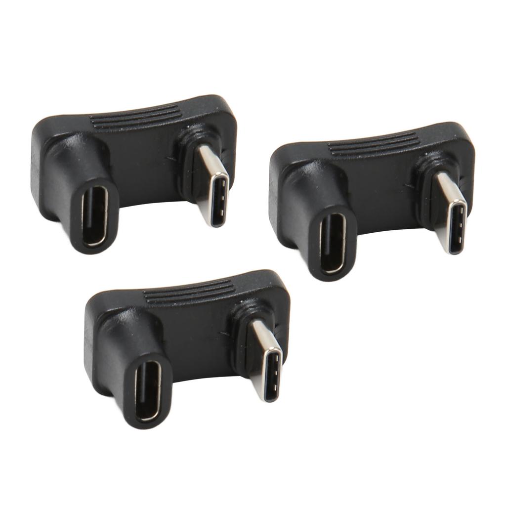 3 szt. Adapter USB C męski na żeński w kształcie U 100W 10Gbps Obsługiwane 4K Adapter USB C 180 stopni dla