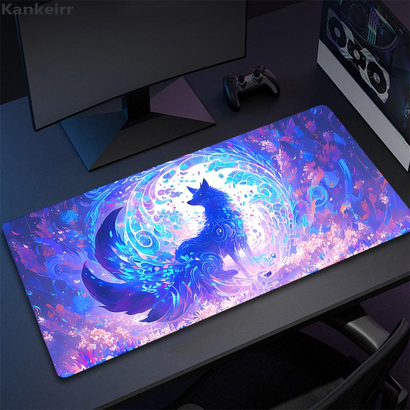 XXL Cute Mouse Pad Kawaii Fox Table Mat Mousepad Computer Pads xcm Big Desktop Mats Large Gamer Mouse Pads Keyboard Deskmat