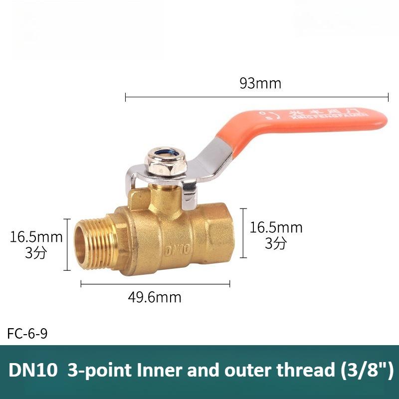 Brass Long Stem Copper Pipe Joint Ball Valve 1/8 "1/4" 3/8 "1/2" 3/4 "1 Inch Internal/external Thread Joint Connector Adapter